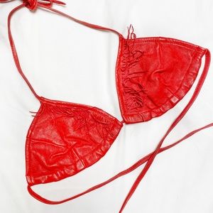 Vintage leather fringe Top